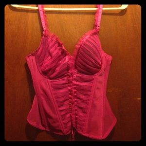 Fuchsia Pink Sheer Corset Top
