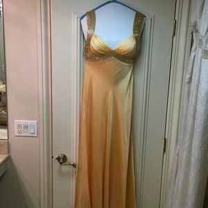 Niteline 100% silk gold sequin dress
