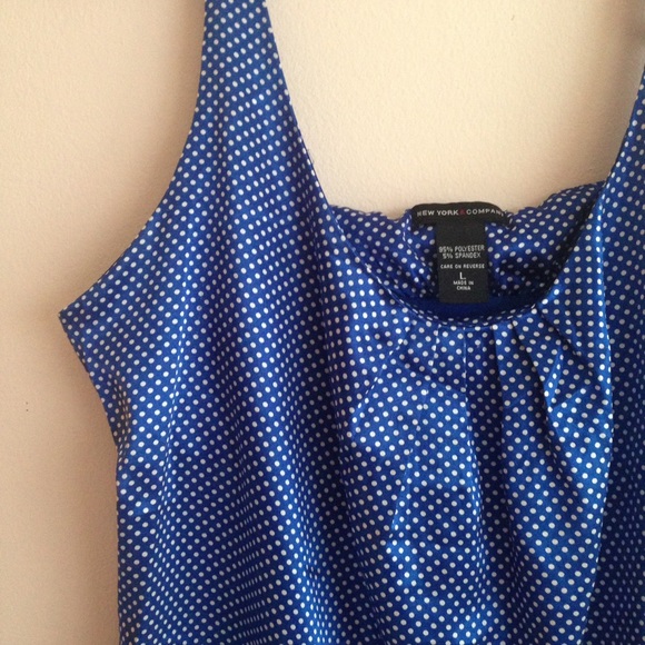 NY&co Blue Polka-Dot Top