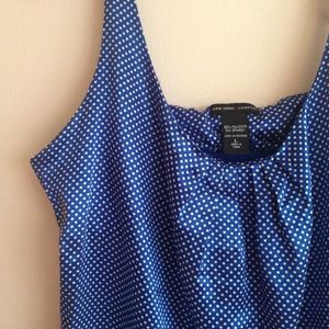NY&co Blue Polka-Dot Top
