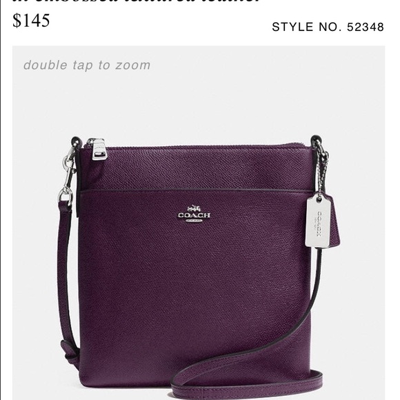 Brand new aubergine crossbody coach purse