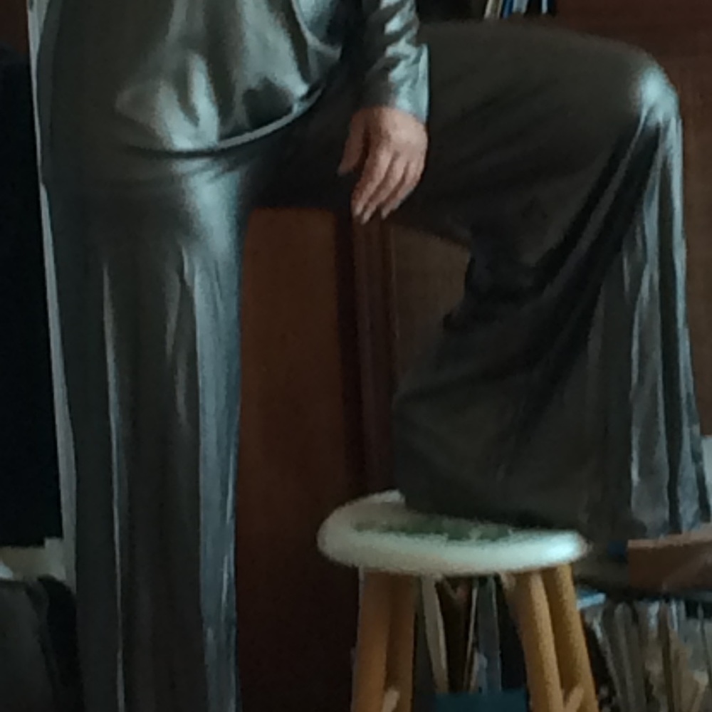 Pewter knit pants and top set