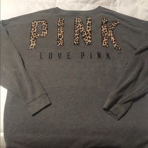 Cheetah/gray Victoria secret pink sweat shirt