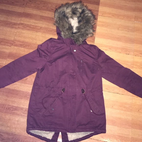 Burgundy parka jacket