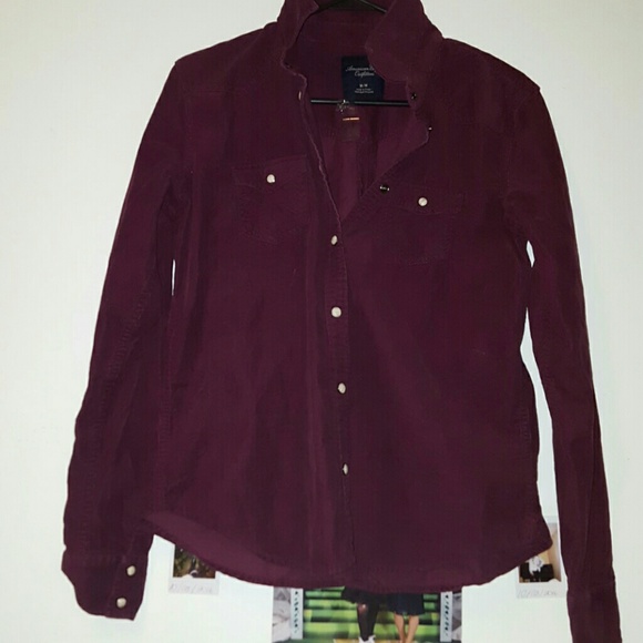 Womens burgundy button up jacket