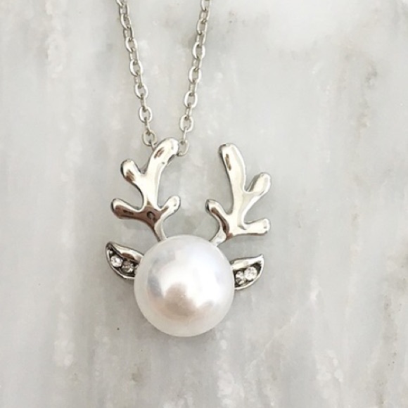 Holiday Reindeer Necklace Silver - Picture 1 of 1