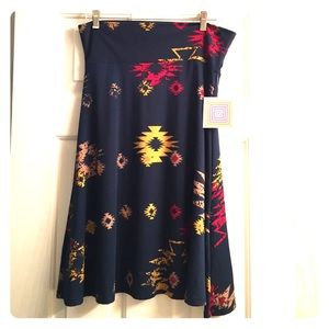 Lula Roe Azure skirt in an Aztec print