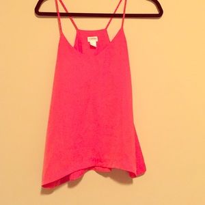 Orange silk tank top