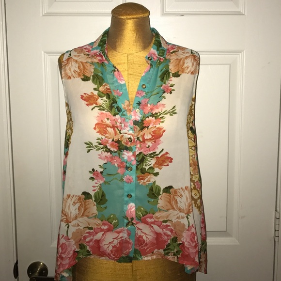 Floral button down blouse