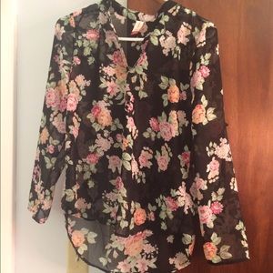 Sheer Floral Blouse