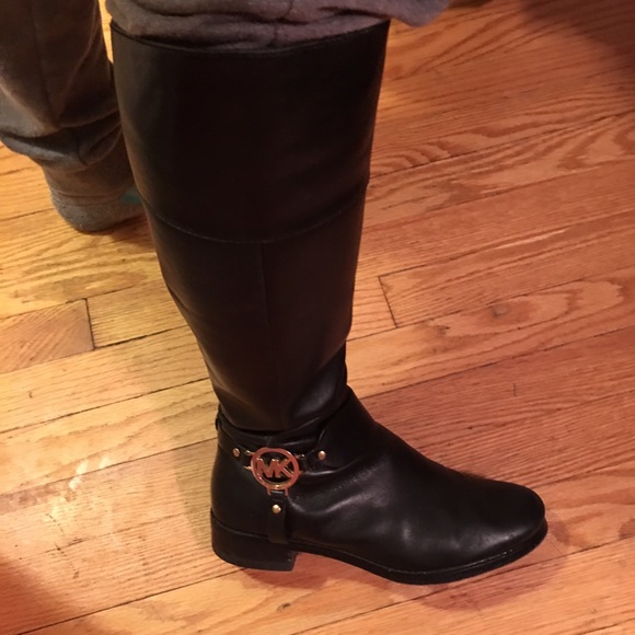 Black Michael Kors Fulton Harness Boots