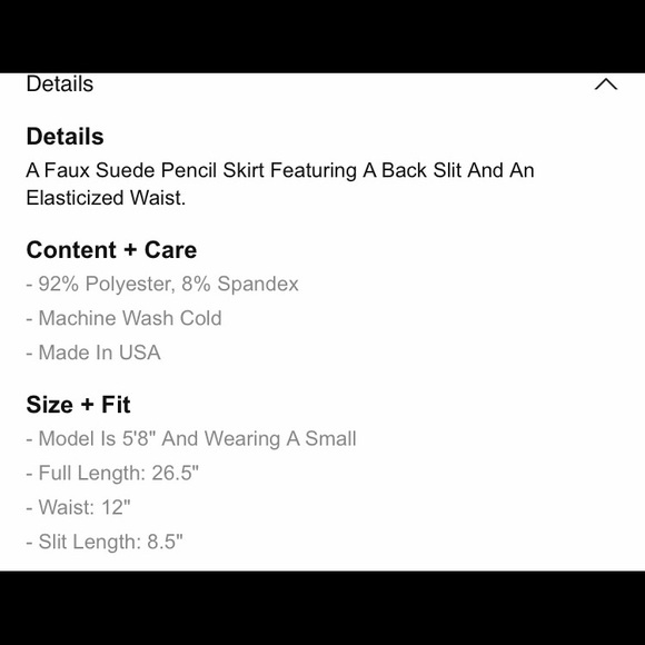 NWOT: Black Faux Suede Pencil Skirt - Picture 4 of 5