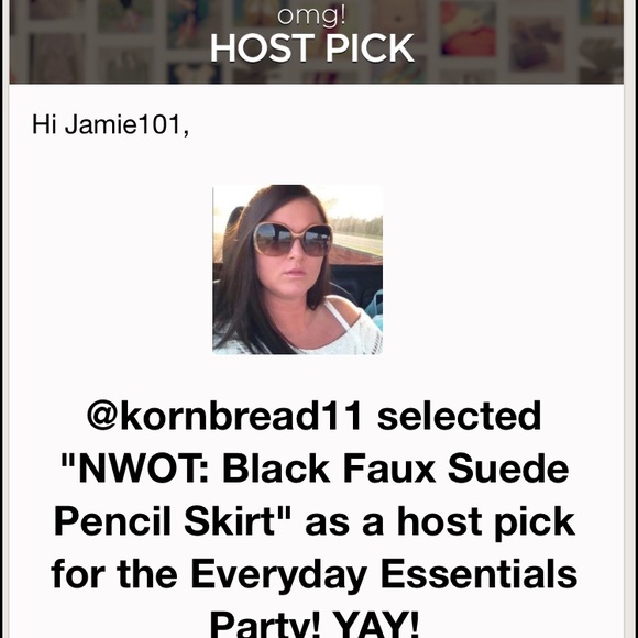 NWOT: Black Faux Suede Pencil Skirt - Picture 5 of 5