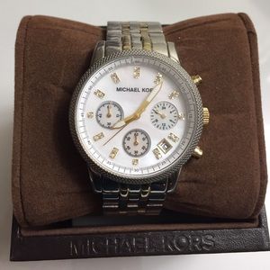 Michael Kors Gold/Silver watch w/ Diamond accents