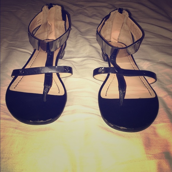 Silver and Black sandals