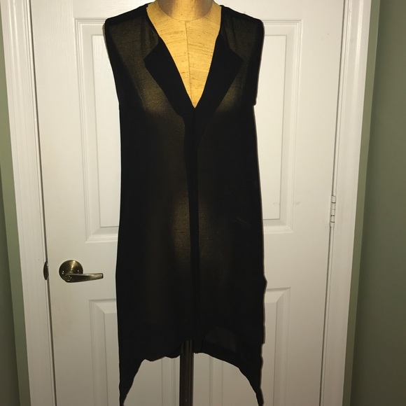 Black sheer hi lo tunic