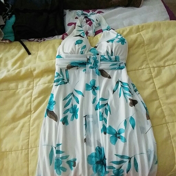 Green flower dress