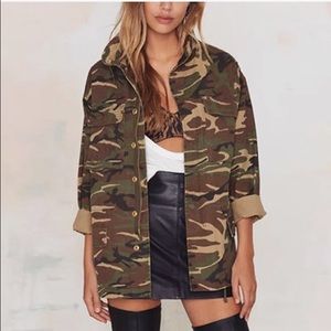 Oversized Vintage Camo Military Jacket