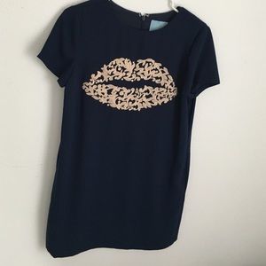 Navy lips dress
