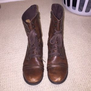 Steve Madden brown combat boots