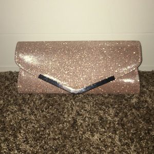 Rose gold sparkly clutch