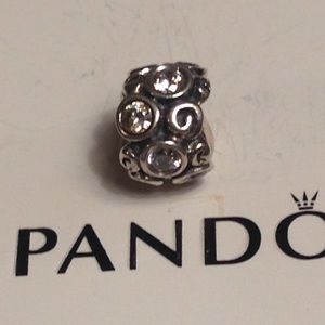 Authentic Pandora sterling, cz charm.