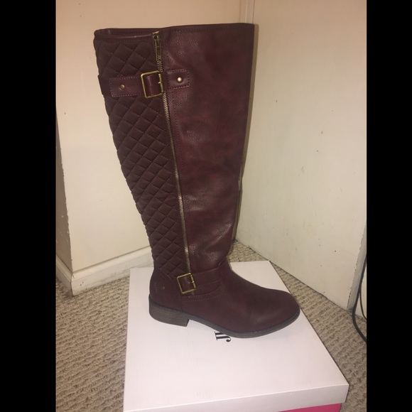 New Tall Burgundy Riding Boots- Size 10/ Wide Calf
