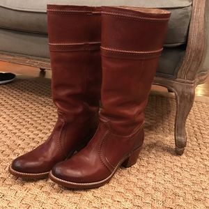 Brown knee high frye boots. Jane style. Size 10