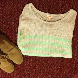 TEAL AND GRAY SWEATER