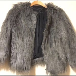 Guess Grey Faux Fur Jacket