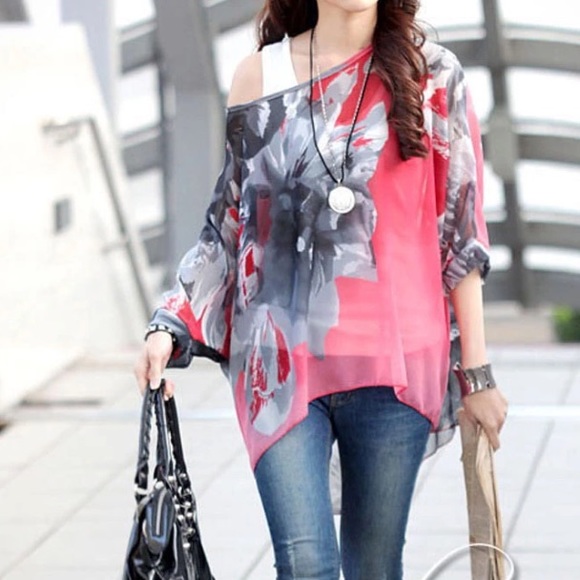 Floral Print Chiffon Tunic - Picture 2 of 5