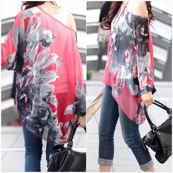 Floral Print Chiffon Tunic - Picture 3 of 5