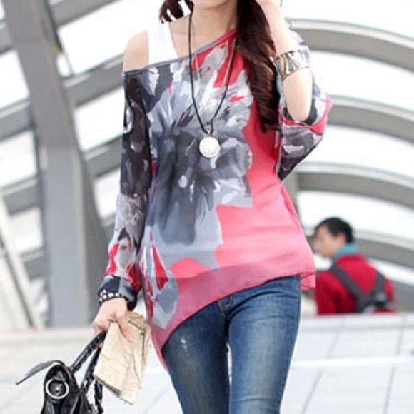 Floral Print Chiffon Tunic - Picture 4 of 5