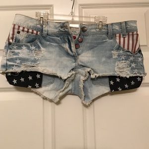 SOULCAL&CO Patriotic Jean Booty Shorts