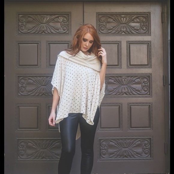 cowl neck poncho | oatmeal