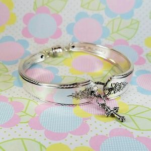 Petite silver plated spoon bracelet