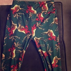 NWT OS lularoe Rudolph holiday leggings