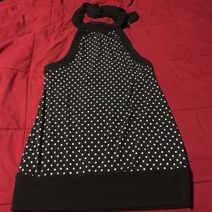Black and white polka dot halter. Size XS