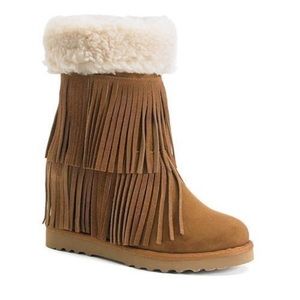 LOWEST! NIB Madden Girl Fringe Wedge Boots