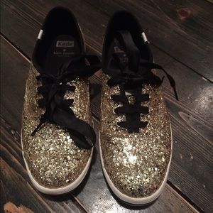 Kate Spade for Keds Gold Glitter sneakers