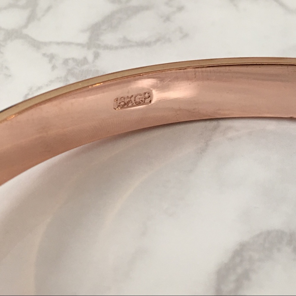 18K Rose Gold Plated Stackable Bracelet Bangle - Picture 3 of 3