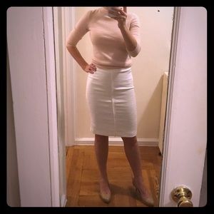 Ann Taylor ivory tweed pencil skirt