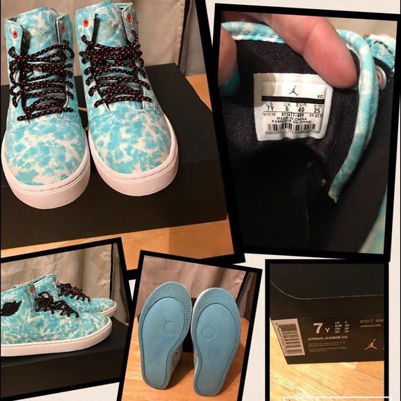 NIKE Jordan Jasmine Tide Pool Blue Sz 7 7y - Picture 4 of 4
