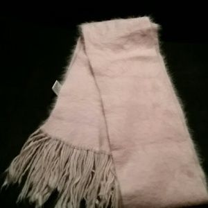 Soft pink rabbit hair scarf