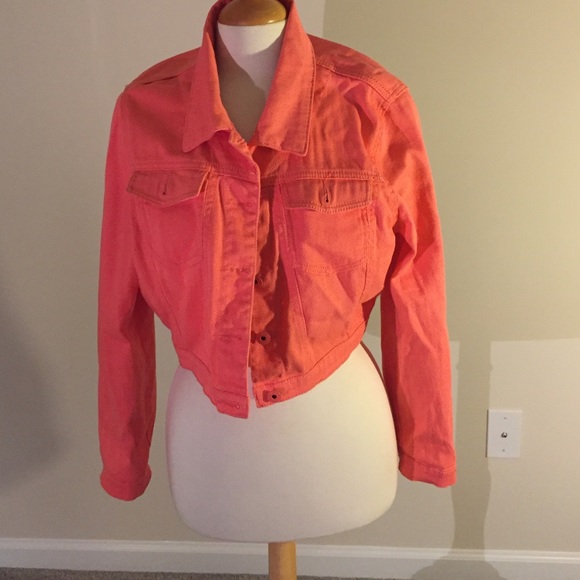 Coral denim waist jacket