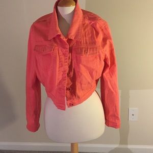 Coral denim waist jacket