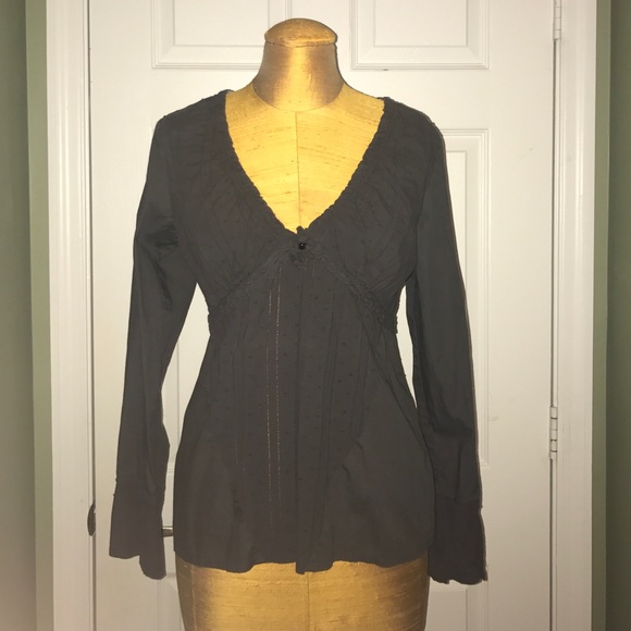 Gray v neck blouse