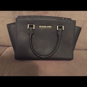 Black leather Michael Kors handbag