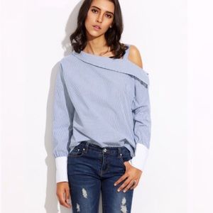 🔸NEW - Assymetric One Cold Shoulder Blouse