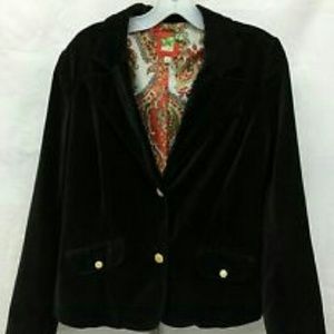 Black velvet jacket with paisley lining 2X